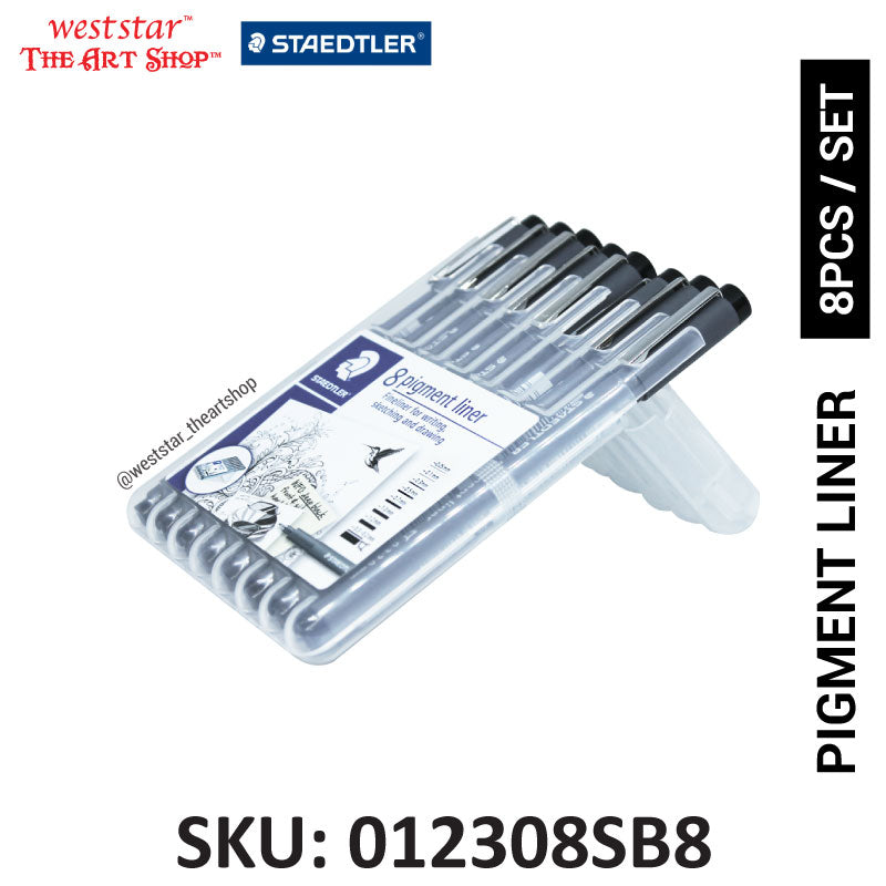 Staedtler Pigment Liner Drawing Pen BLACK | 8pcs / set