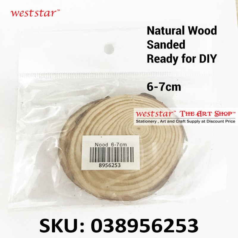 Pine Wood | Natural wood slices for craft | 6-7cm 2pcs / pkt