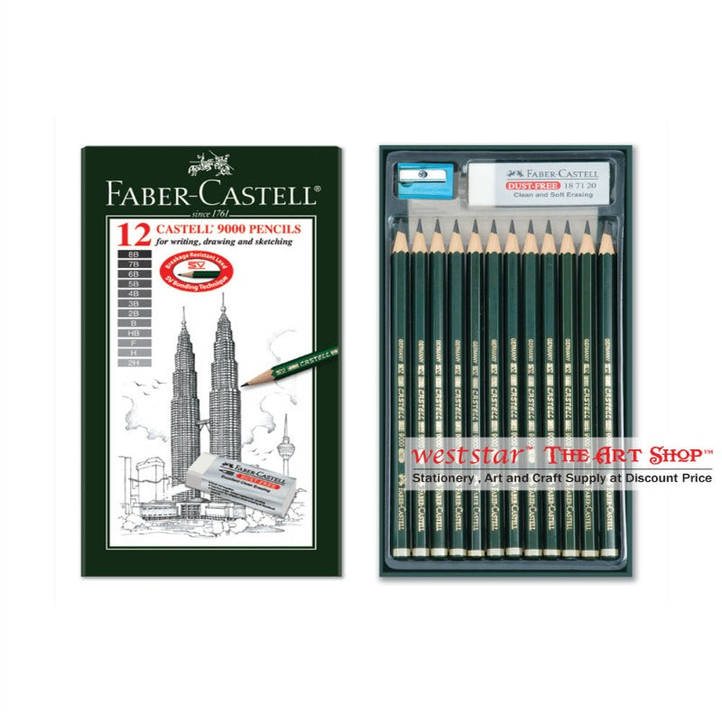 Faber 9000 Pencil Set 2H-8B [Paper Box]
