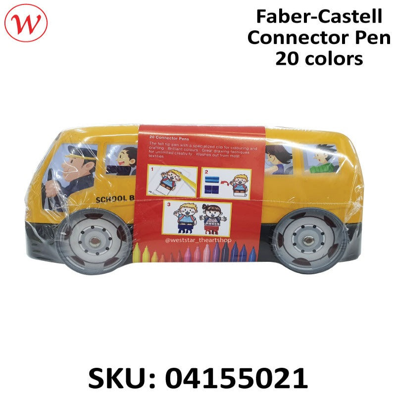 Faber-Castell Connector Pen School Bus Tin | 20colors