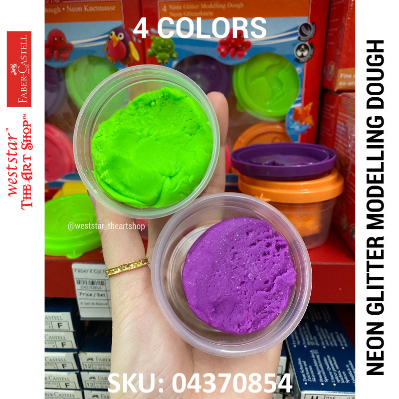 Faber-Castell Neon Modelling Dough Set | 4 colors