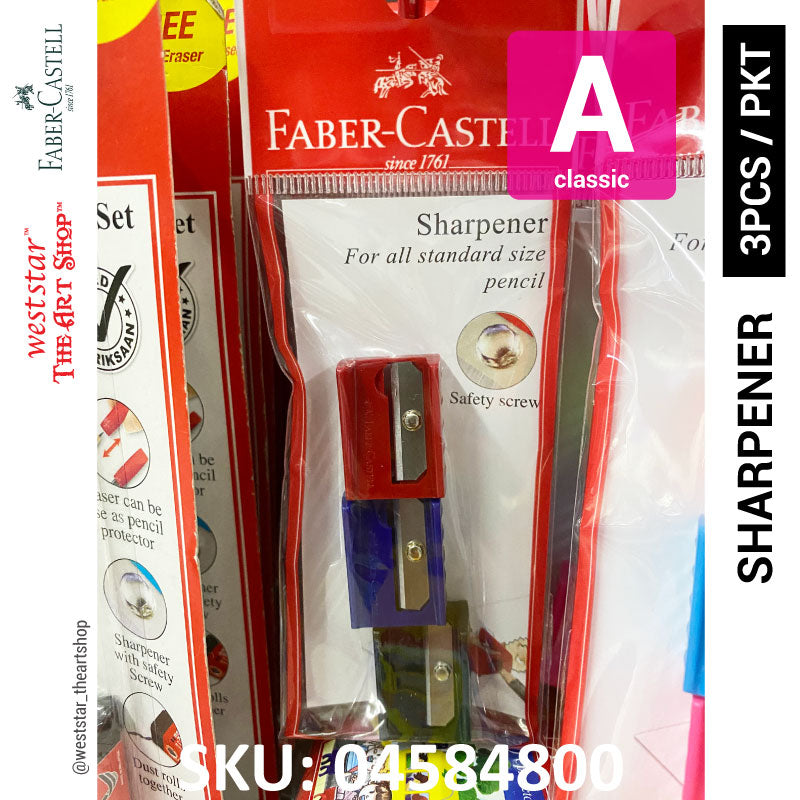 Faber-Castell Sharpener (3pcs/pkt) - Single Hole | Classic