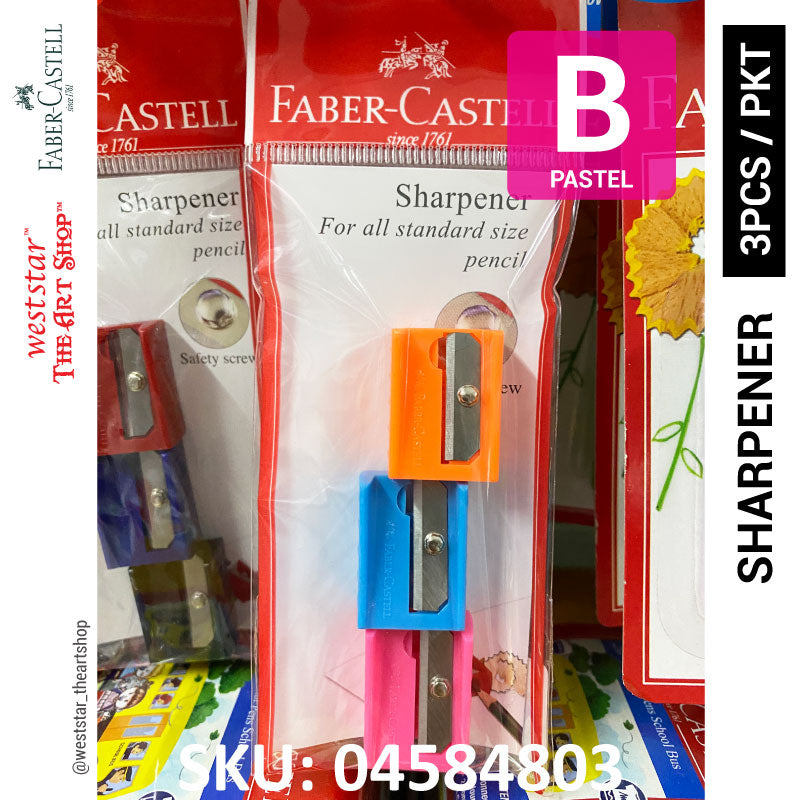 Faber-Castell Sharpener (3pcs/pkt) - Single Hole | Pastel