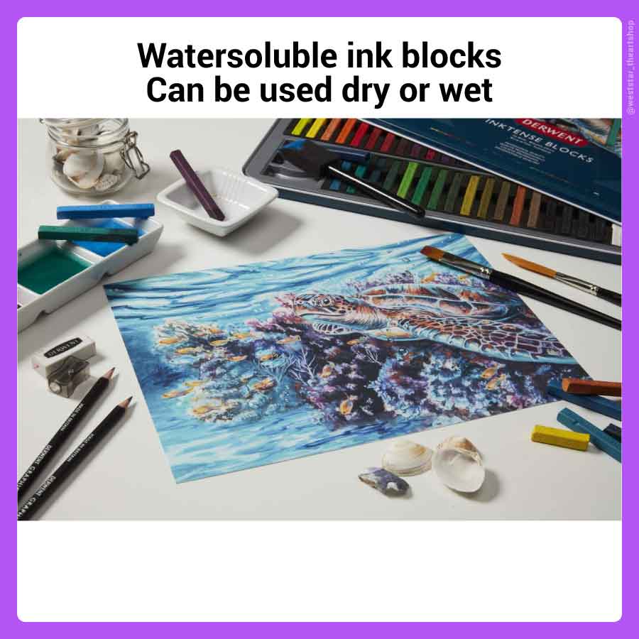 Derwent Inktense Blocks, Watersoluble Ink Blocks | Tin of 36colors