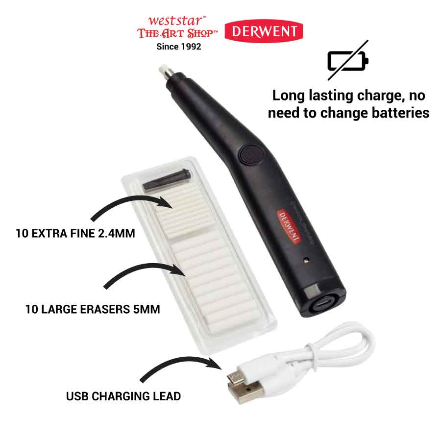Derwent USB Rechargeable Eraser / Electric Eraser + 20 Refills