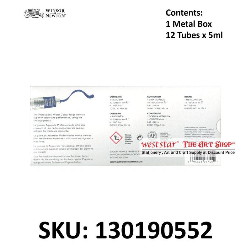 Winsor & Newton Professional Water Colour Set x 12 tube