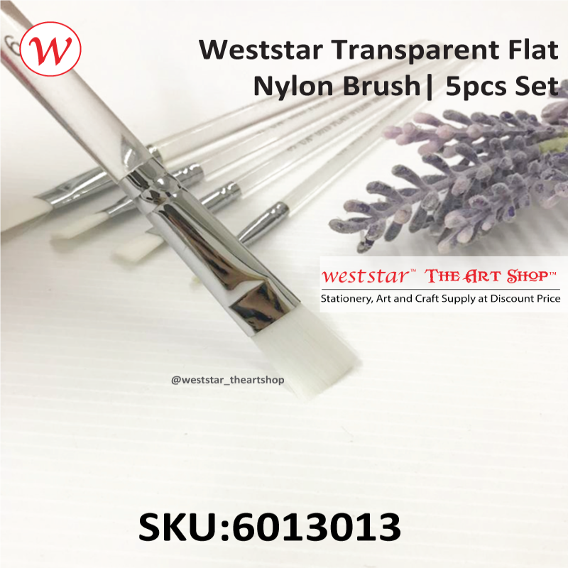 Weststar Transparent Flat Nylon Brush | 5pcs Set