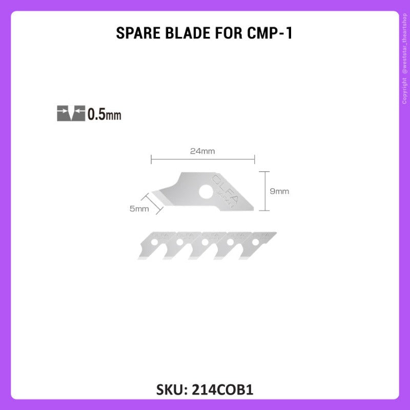 OLFA Blade, Olfa Spare Blade for CMP1 (15pcs) For CMP-1 (COB-1)