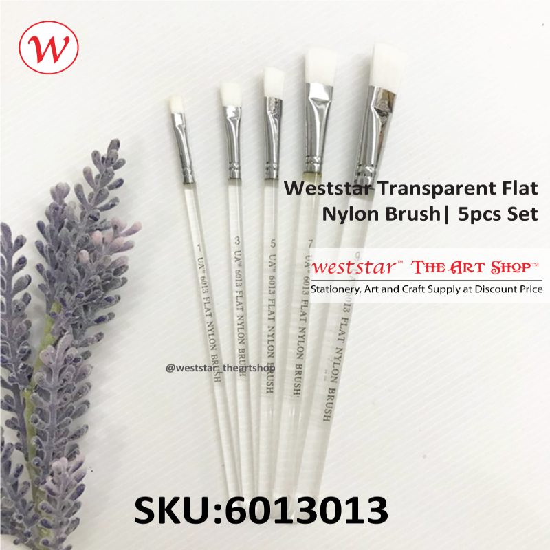 Weststar Transparent Flat Nylon Brush | 5pcs Set