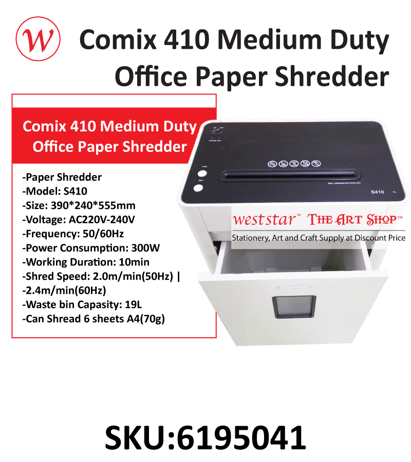 Comix 410 Medium Duty Office Paper Shredder