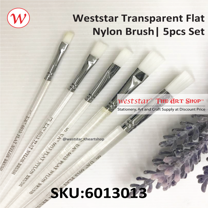 Weststar Transparent Flat Nylon Brush | 5pcs Set