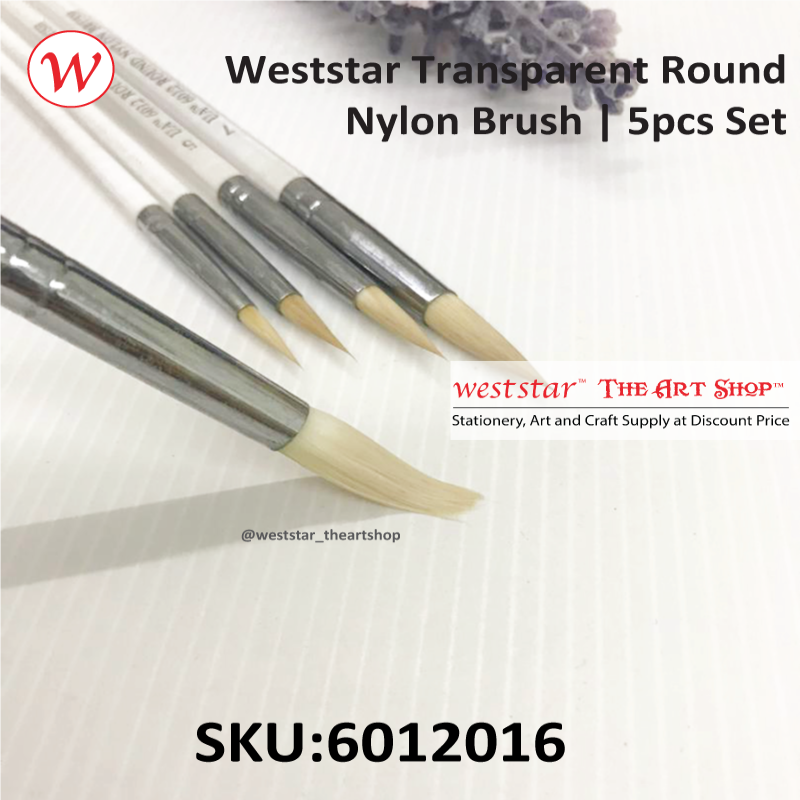 Weststar Transparent Round Nylon Brush | 5pcs Set