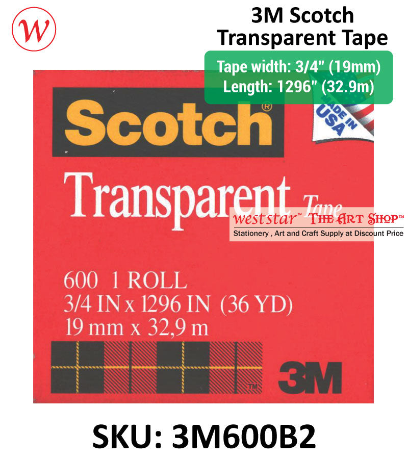 3M Scotch Transparent 600 Tape