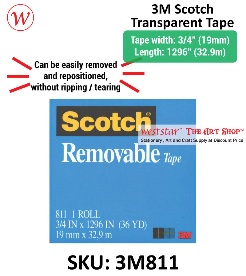 3M Scotch Removable Tape | 19mm * 32.9m