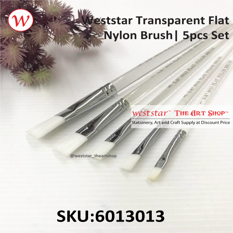 Weststar Transparent Flat Nylon Brush | 5pcs Set