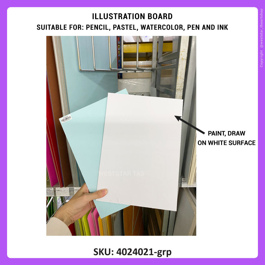 Illustration Board (800gsm) A5, A4, A3, A2, 20"x30" (Suitable for Watercolor, Pen, Ink)