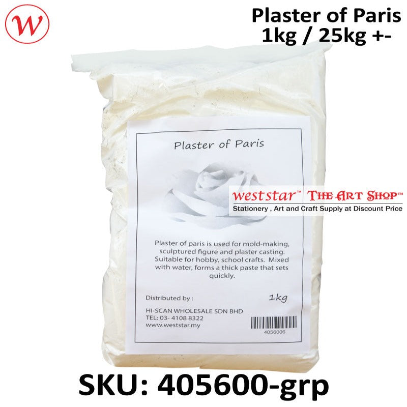 Plaster of Paris - 1kg / 1kg / 25kgs +-