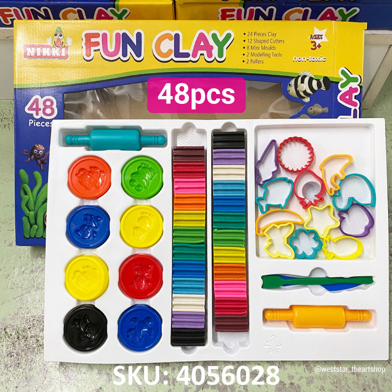 Nikki Fun Clay Kit , Plasticine Set (LS-52) | 48pcs