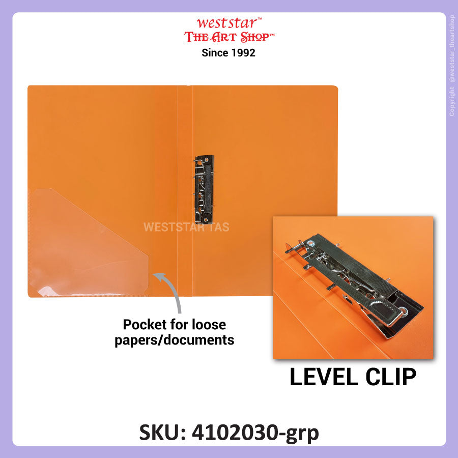 Aplus A4 Level Clip File, File with Metal Clip