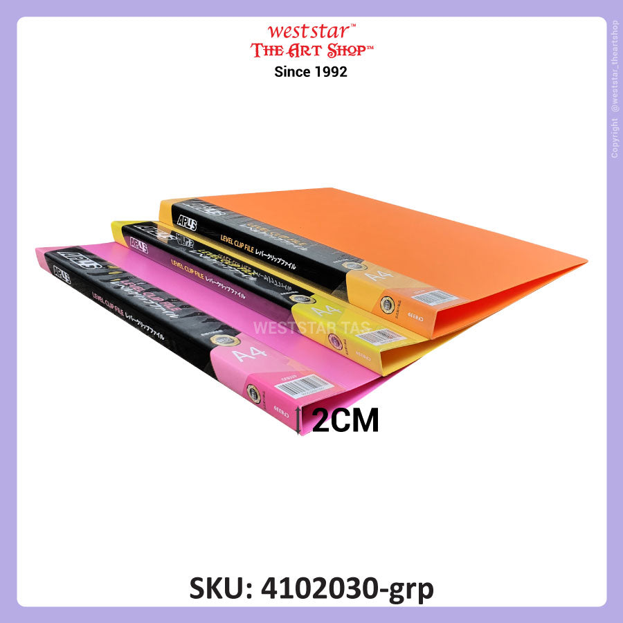 Aplus A4 Level Clip File, File with Metal Clip