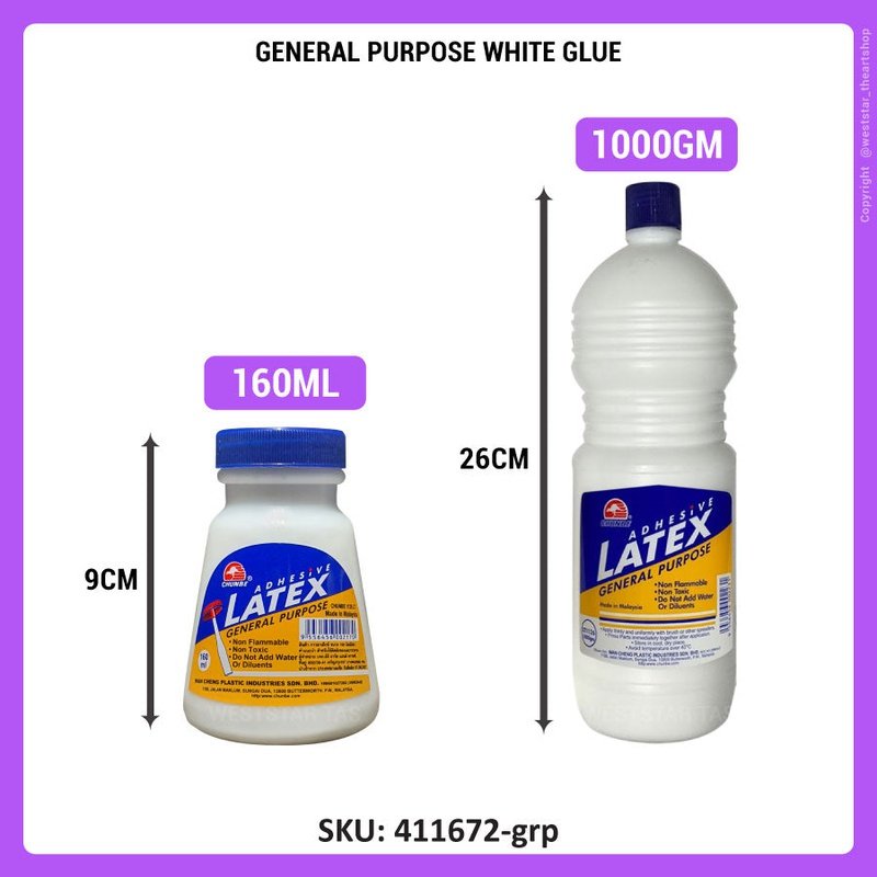 Chunbe Latex Glue Chunbe Latex White Glue Chunbe White Glue (1125LT / 1126LT) General Purpose 160ml / 1000gm