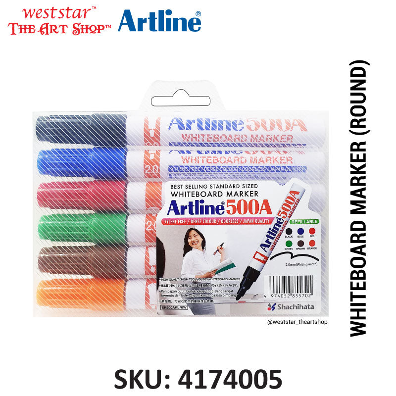 Artline Whiteboard Marker, Artline 500, Artline Marker - BULLET / ROUND (Set of 6pcs)