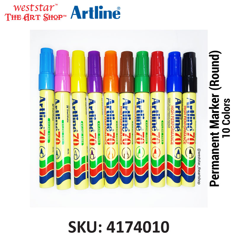 Artline Permanent Marker, Artline 70, Artline Marker - BULLET / ROUND (Set of 10pcs)