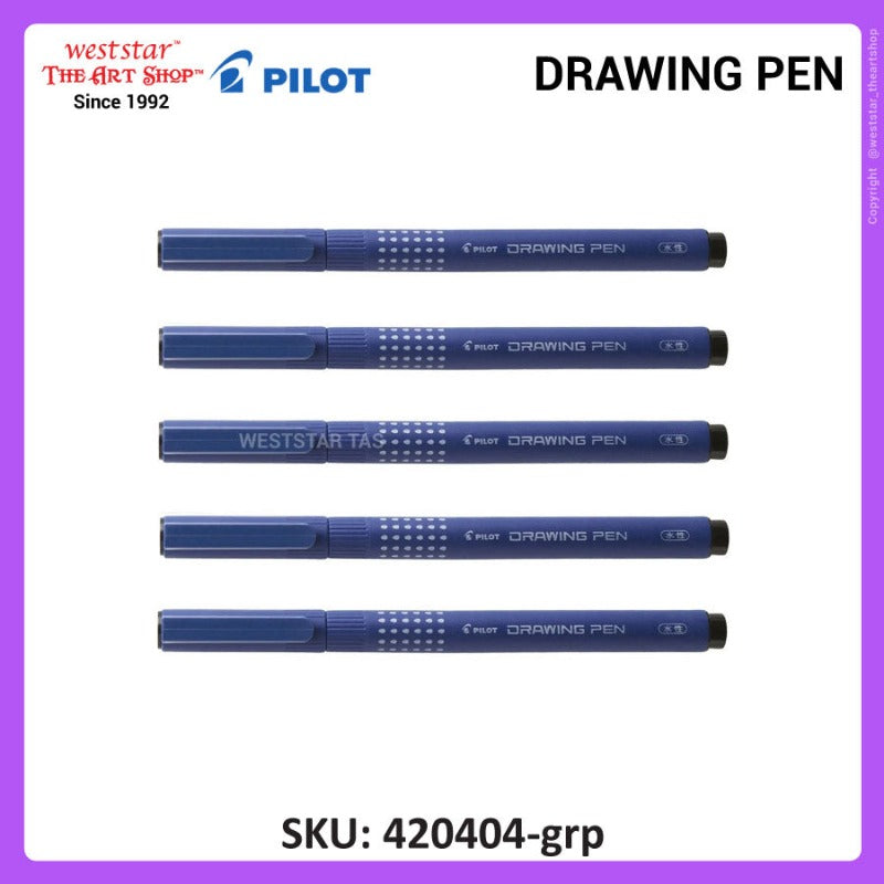 Pilot Drawing Pen, Water-Resistant Drawing Pen, Pigment Ink Pen (0.1, 0.2, 0.3, 0.5, 0.8)