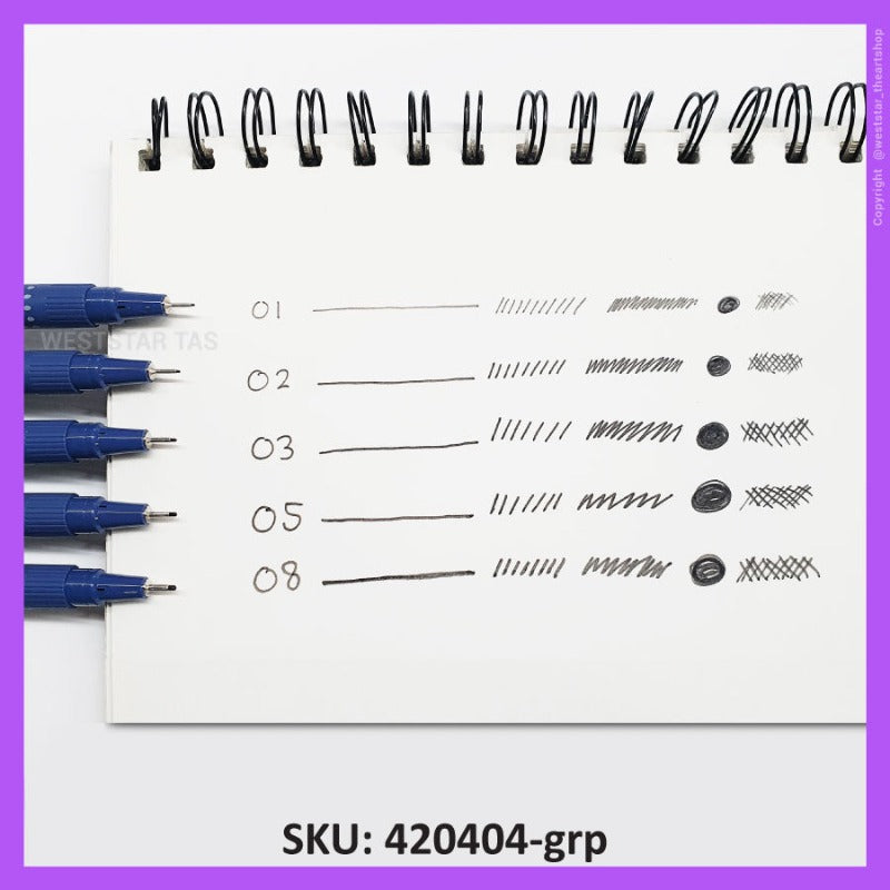 Pilot Drawing Pen, Water-Resistant Drawing Pen, Pigment Ink Pen (0.1, 0.2, 0.3, 0.5, 0.8)
