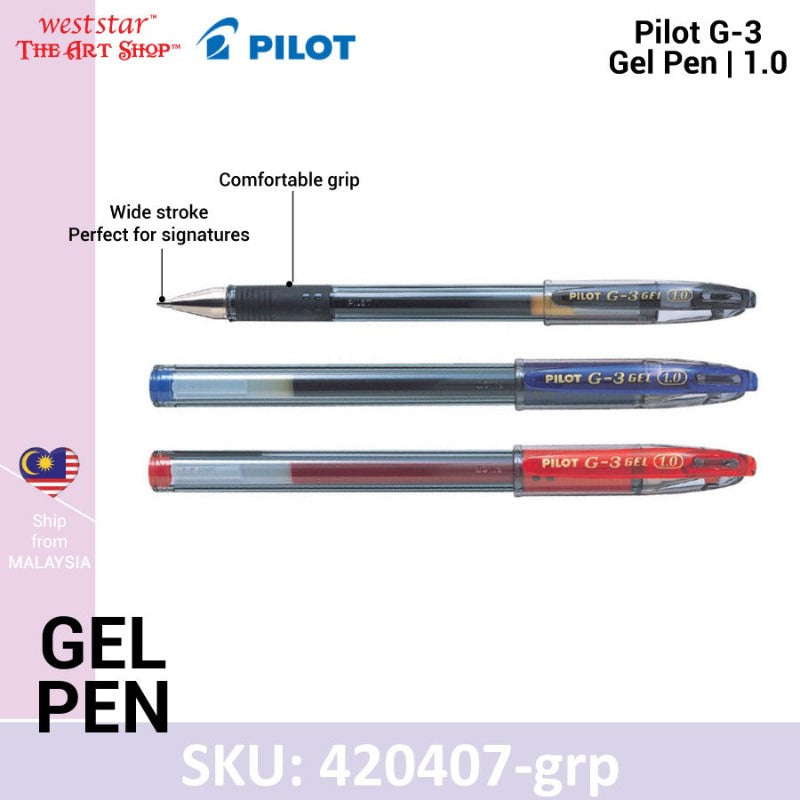 [WESTSTAR] PILOT G3 GEL PEN 1.0 mm BOARD SIGNATURE PEN/ PILOT PEN BOLD - BLACK,BLUE, RED