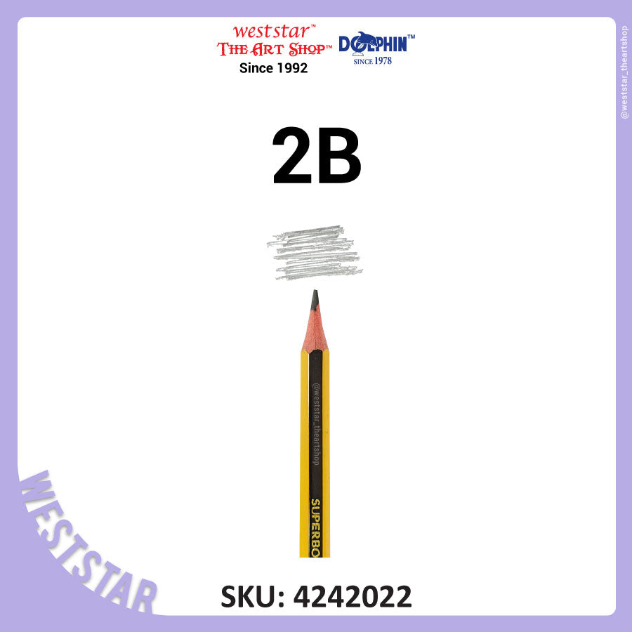 Dolphin 2B Pencil, Graphite Pencil (DOL-CP2B14) | 12 + 2pcs
