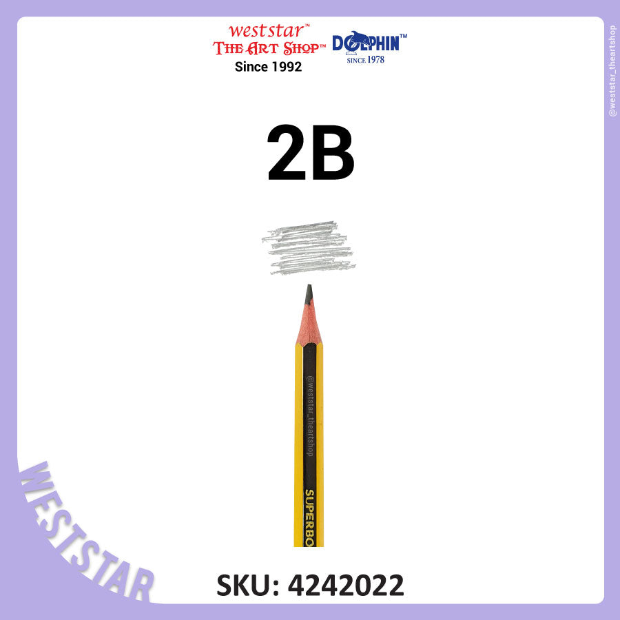 Dolphin 2B Pencil, Graphite Pencil  (DOL-CP2B14) | 12 + 2pcs