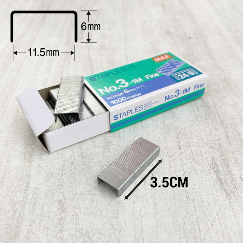 Max Staples No.3-1m Staples | No.3 Stapler Bullet