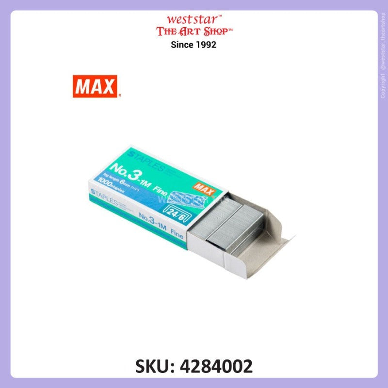 Max Staples No.3-1m Staples | No.3 Stapler Bullet
