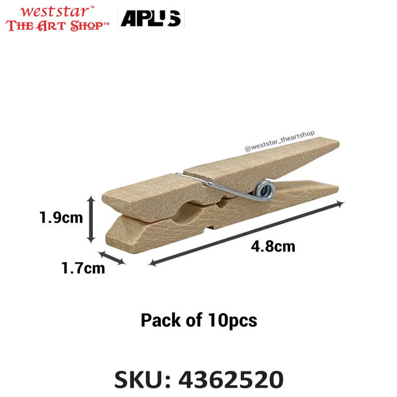 Small Plain Wooden Peg (10pcs/pkt) | 4.8cm