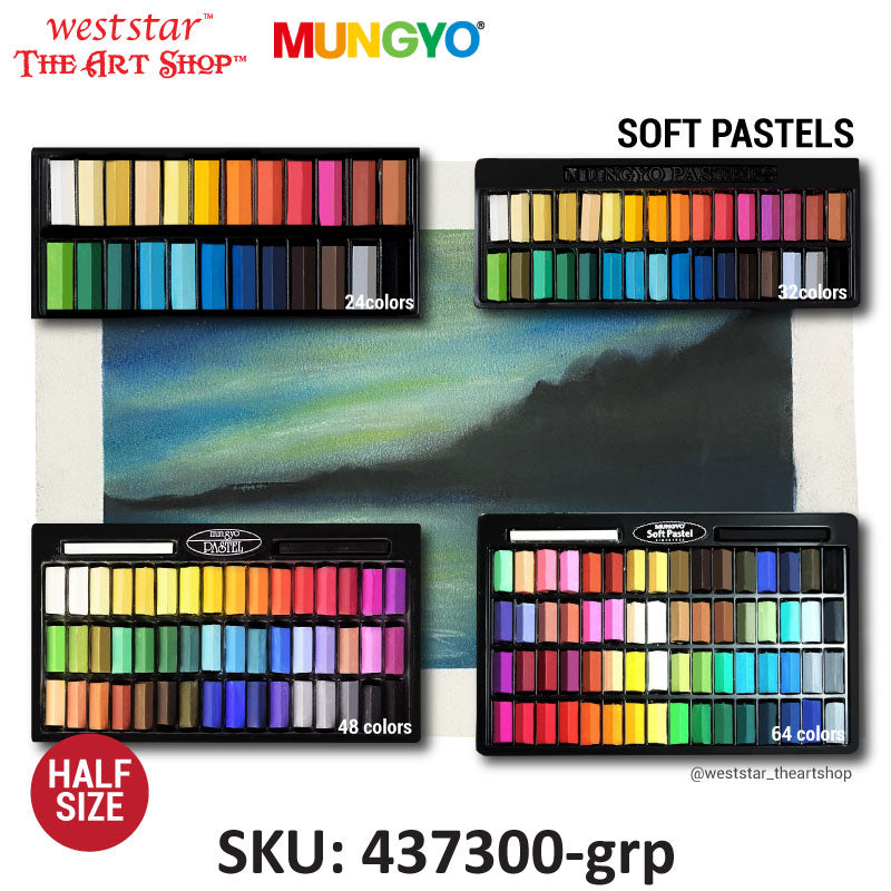 Mungyo Soft Pastel Set (MPS) Half Size Mini Soft Pastel 24, 32, 48, 64 colors