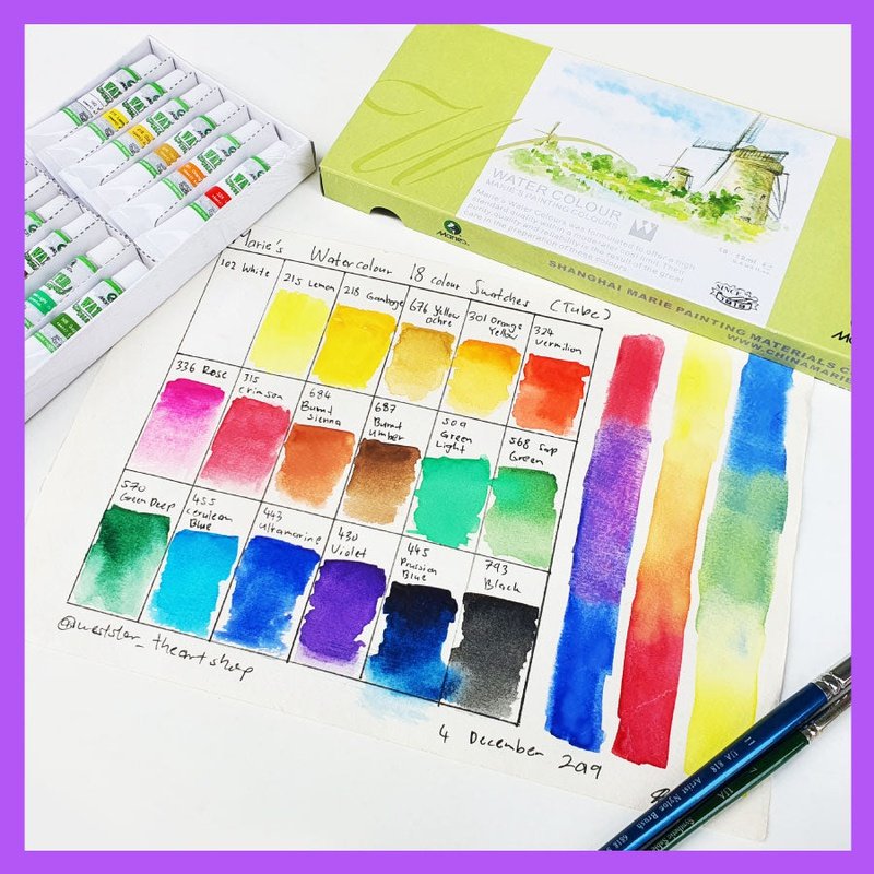 Marie's Watercolor Set , Watercolour 12 Colors / 18 Colors