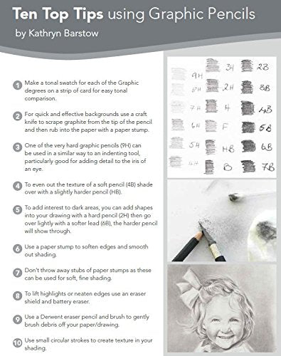 Derwent Graphic Pencil , Drawing Pencil , Sketching Pencil 9B to 9H, Tin of 12pcs