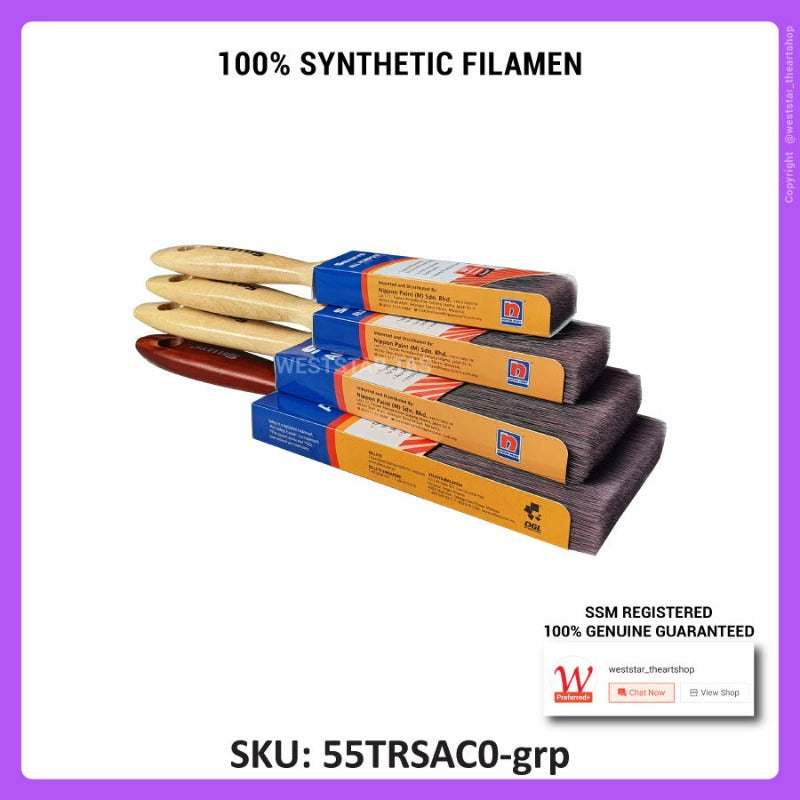 Selleys All Purpose Paint Brush, Flat Brush 100% Synthetic Filament (1", 1.5", 2.5", 3")