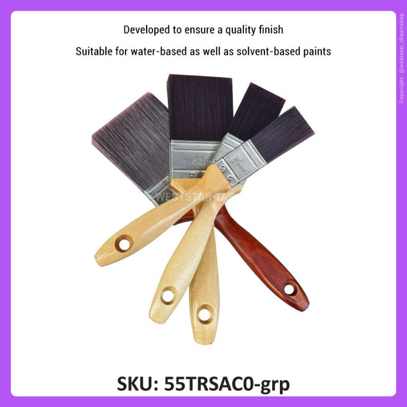 Selleys All Purpose Paint Brush, Flat Brush 100% Synthetic Filament (1", 1.5", 2.5", 3")