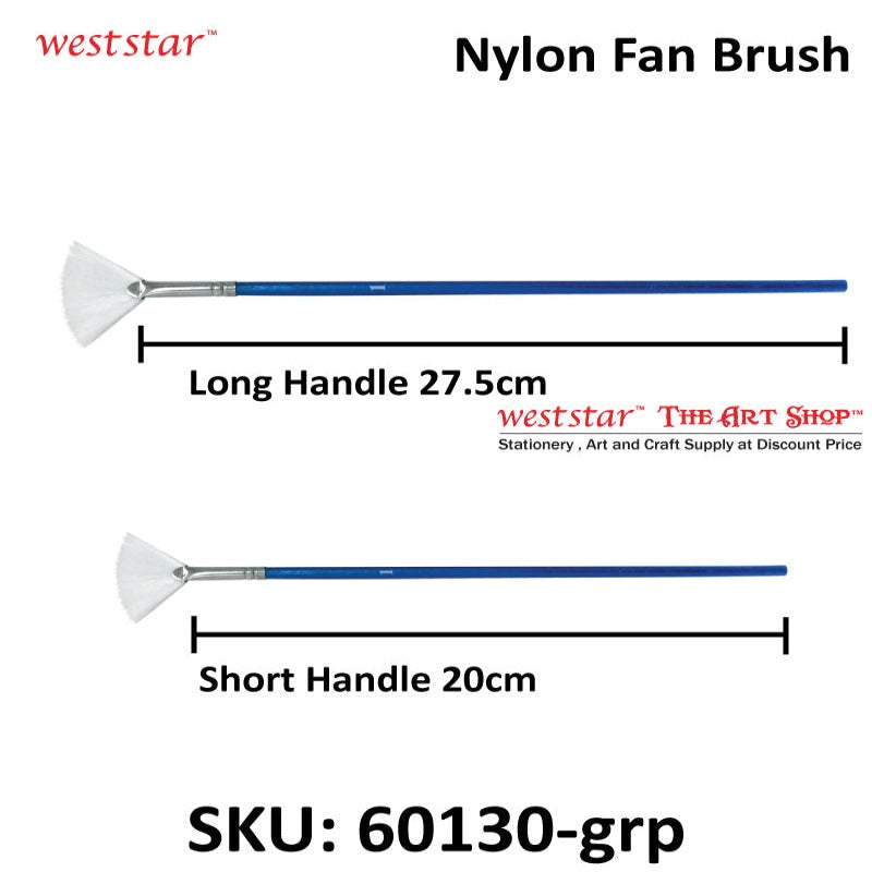 Nylon Fan Brush Set, Short Handle, 3pcs Set