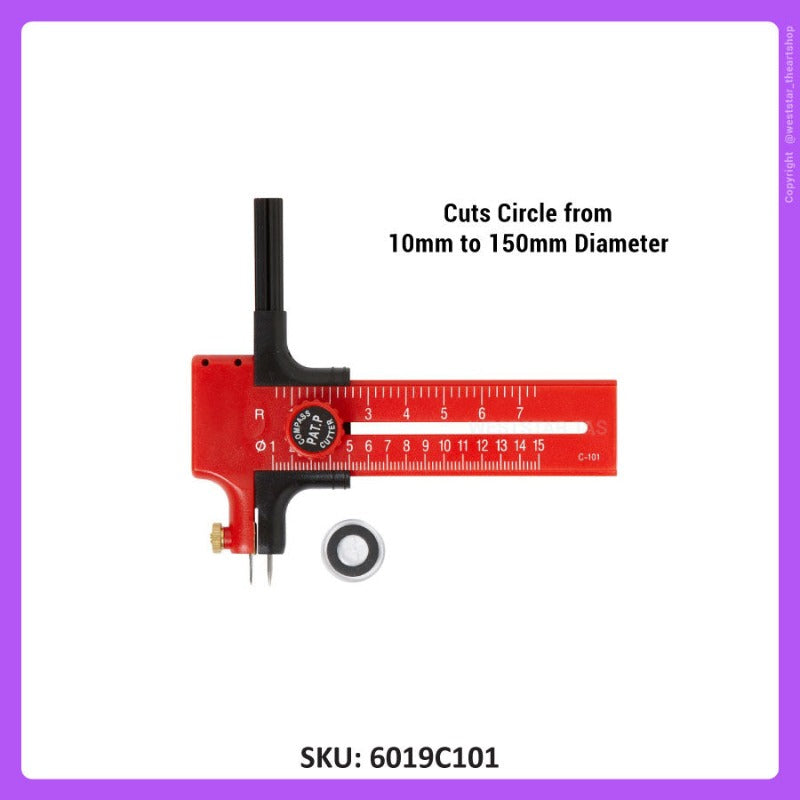 LENCO Compass Cutter Circle Cutter (C-101) (Cuts Circle from 10mm-150mm)