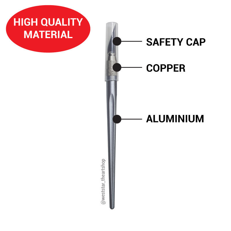 Copper Head Art Knife / Craft Knife + 5 Blade (A-400G)