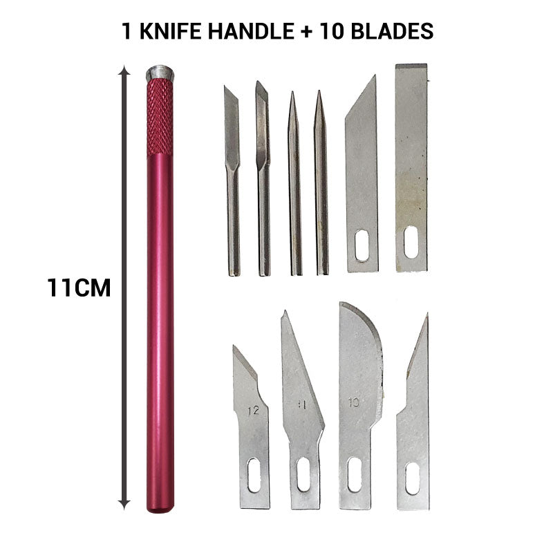 Craft Knife / Pen Knife with Assorted Blade 11pcs set (GKN-015)