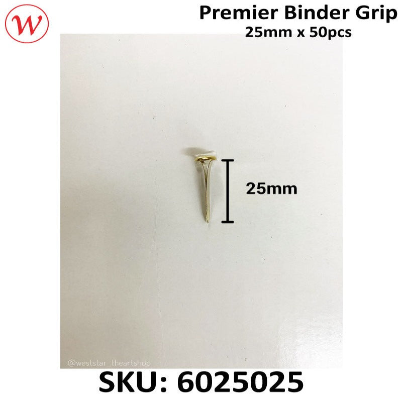 Premier Binder Grip - 25mm x 50pcs | Gold
