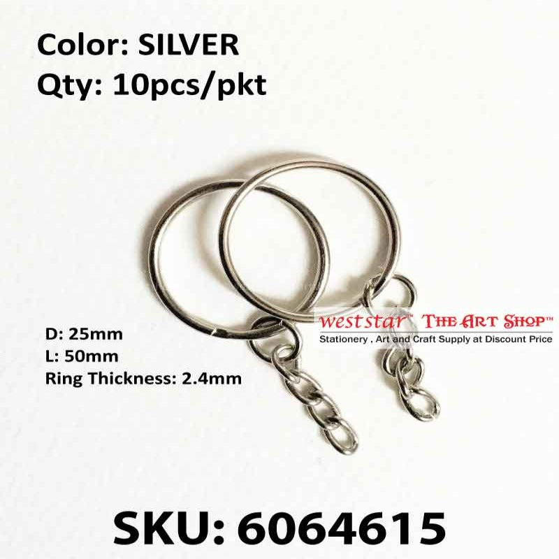 SILVER Keychain Ring