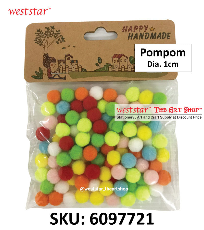 Assorted light colored pompom balls