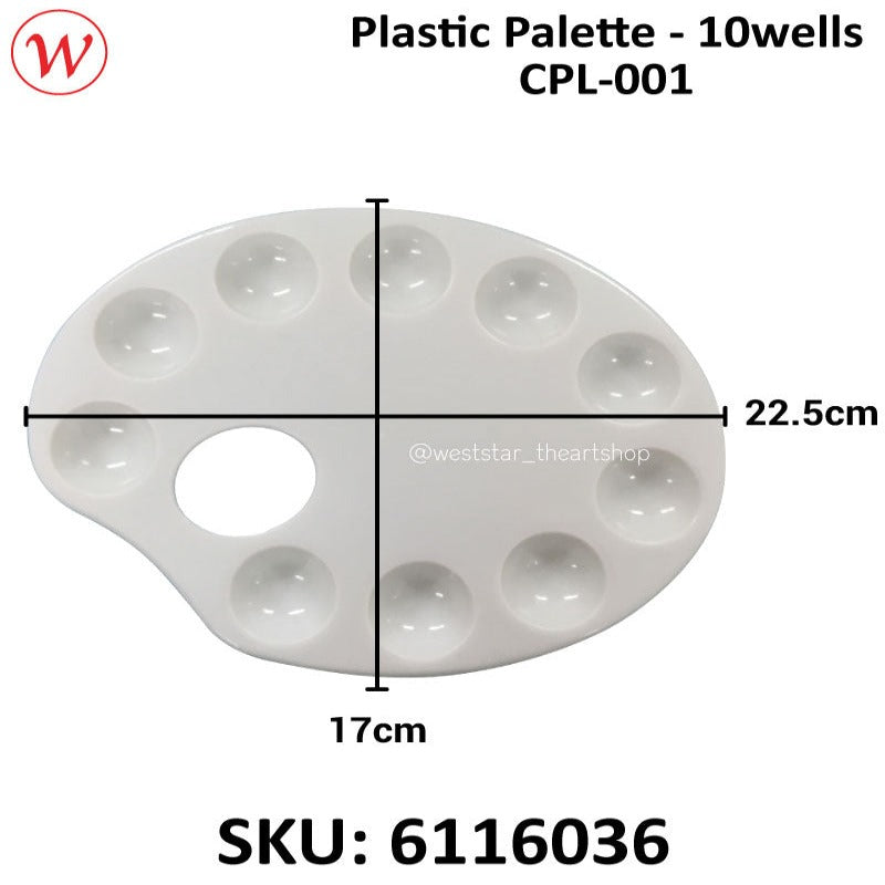 Plastic Painting Palette Oval with 10wells | CPL-001
