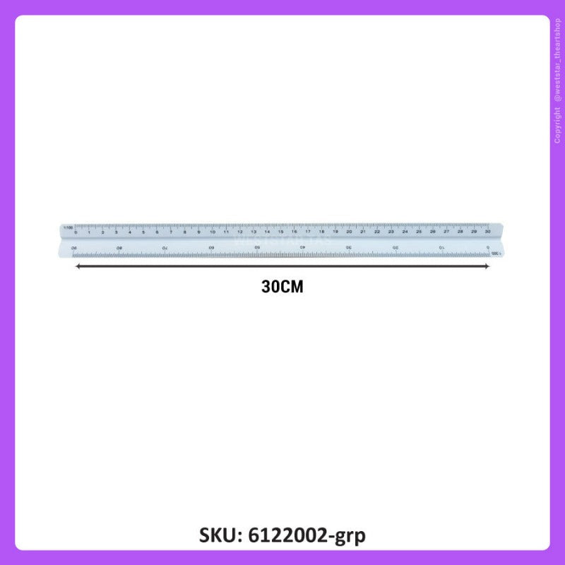 Weststar Scale Ruler A, B, C (TMS-130) Weststar Triangular Scale Ruler 30cm