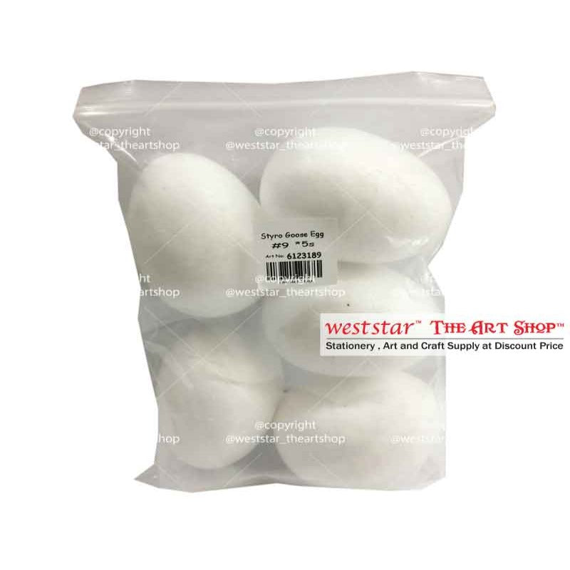 Styrofoam Egg Shaped 9cm*5pcs/pack